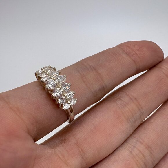 VTG AVON Sterling Silver 925 Cubic Zirconia Prong Set Statement Ring Size 8.25 - Picture 6 of 10
